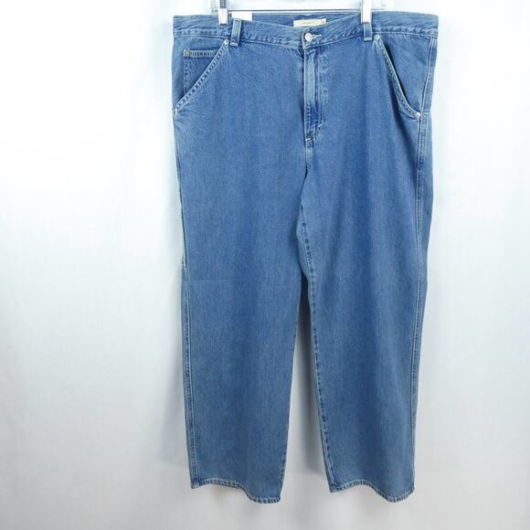 Levi's Premium Dad Utility Jeans Plus Sz 34 Golly Gee Wash Blue Premium Denim - Picture 2 of 16